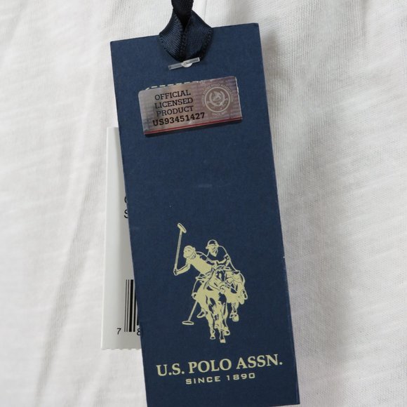 U.S. Polo‎ Assn.* Women's 2 Piece Set Cardigan Sweater Navy/White Blouse~ Medium - Picture 7 of 14